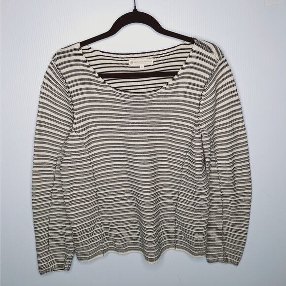 Indigenous Organic Cotton Sweater Striped Small Hand Loomed Peru Fisherman - Picture 9 of 9